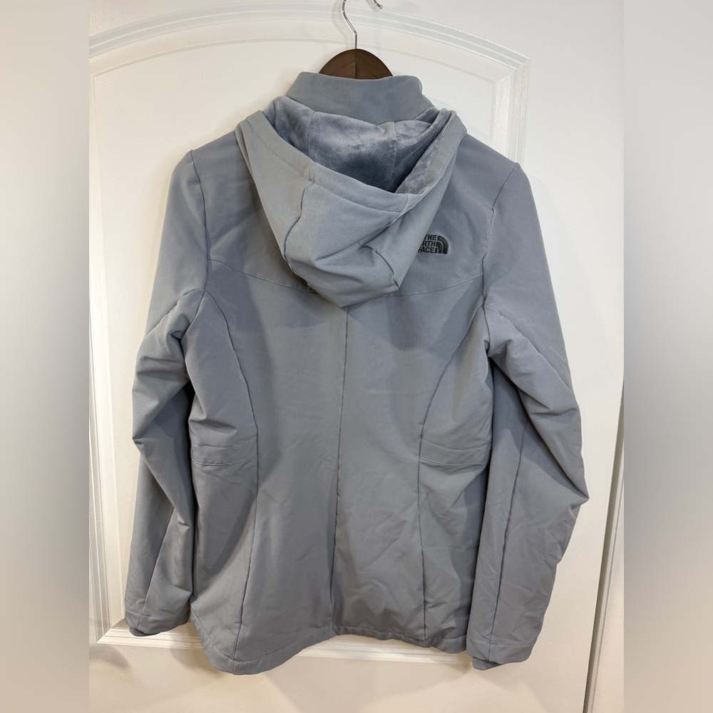 The North Face WindWall Jacket Womens Small Gray Fleece Lined Hooded Coat - Picture 12 of 13